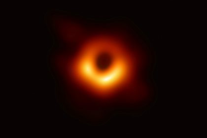 Handout photo of the first ever photo a black hole, taken using a global network of telescopes, conducted by the Event Horizon Telescope (EHT) project